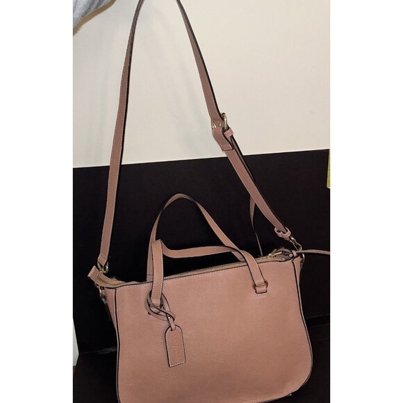 Sole/Society Pebbled Satchel Faux Leather Tote Shoulder Strap Tan Beige Animal P - Picture 4 of 16